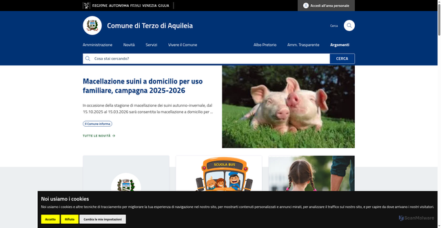 Security scan screenshot of https://www.comune.terzodiaquileia.ud.it/