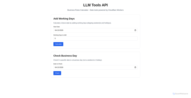 Security scan screenshot of https://llm-tools-api.pages.dev/