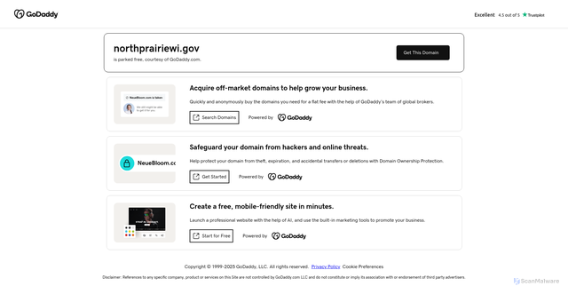 Security scan screenshot of https://northprairiewi.gov/