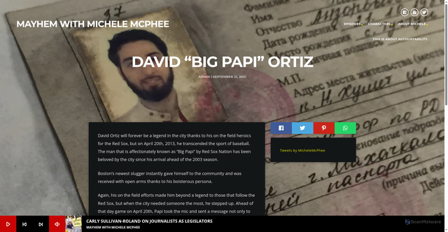 Security scan screenshot of https://mayhempod.com/david-big-papi-ortiz/