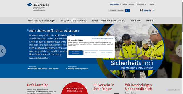 Security scan screenshot of https://bg-kooperation.de