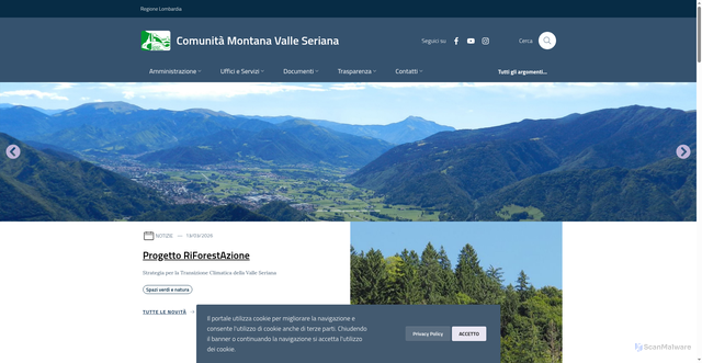 Security scan screenshot of https://www.cmvalleseriana.bg.it/