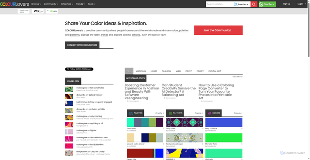 Security scan screenshot of https://www.colourlovers.com/