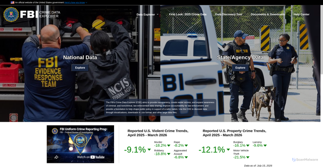 Security scan screenshot of https://cde.ucr.cjis.gov/LATEST/webapp/