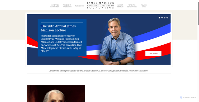 Security scan screenshot of https://www.jamesmadison.gov/