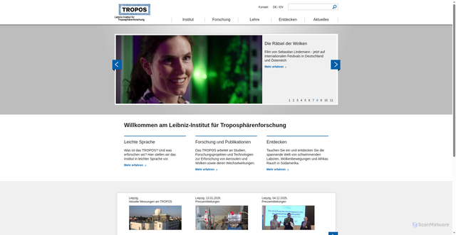 Security scan screenshot of https://www.tropos.de/