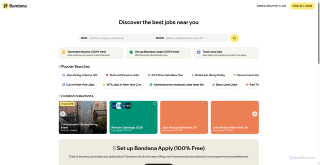 Security scan screenshot of https://bandana.com
