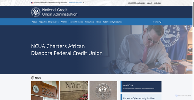 Security scan screenshot of https://ncua.gov/