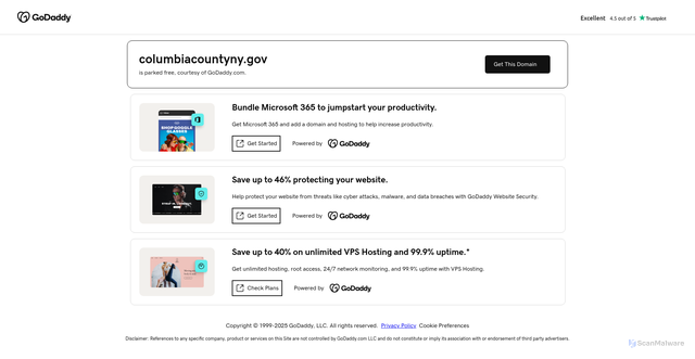 Security scan screenshot of https://columbiacountyny.gov/