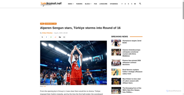 Security scan screenshot of https://www.talkbasket.net/202133-alperen-sengun-stars-turkiye-storms-into-round