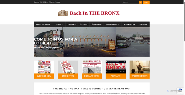 Security scan screenshot of https://backinthebronx.com/