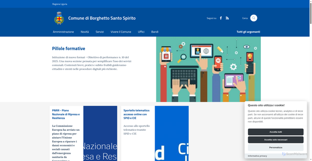 Security scan screenshot of https://comune.borghettosantospirito.sv.it:443/
