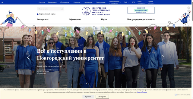 Security scan screenshot of https://novsu.ru