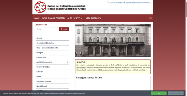 Security scan screenshot of https://www.commercialistiarezzo.it/