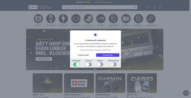 Security scan screenshot of https://www.ditur.se/