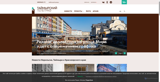Security scan screenshot of https://ttelegraf.ru