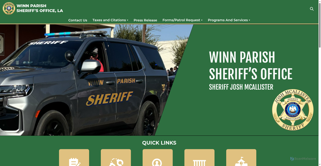 Security scan screenshot of https://winnsheriff.gov/