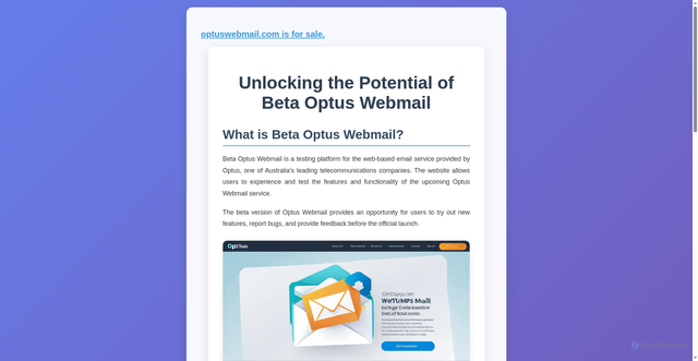 Security scan screenshot of https://beta.optuswebmail.com
