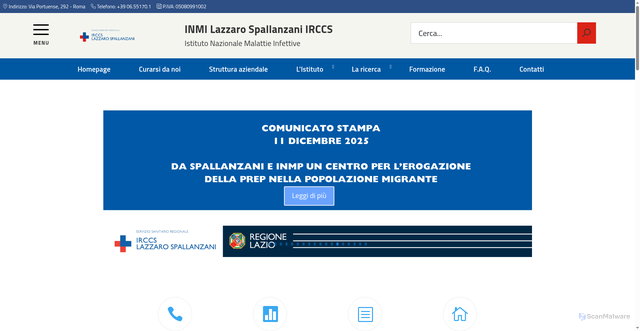 Security scan screenshot of https://www.inmi.it