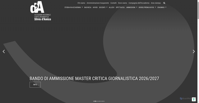 Security scan screenshot of https://www.accademiasilviodamico.it