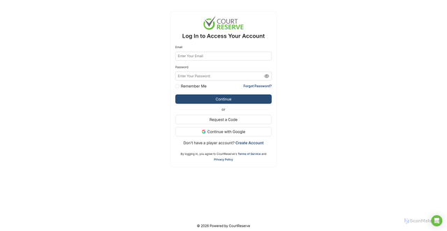 Security scan screenshot of https://app.courtreserve.com