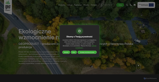 Security scan screenshot of https://geoproduct.pl