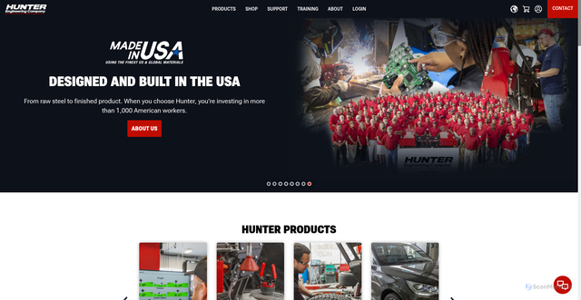 Security scan screenshot of https://hunter.com