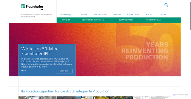 Security scan screenshot of http://www.ipk.fraunhofer.de