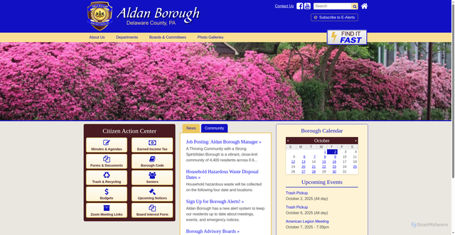 Security scan screenshot of https://www.aldanpa.gov/