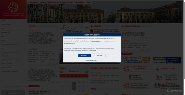 Security scan screenshot of https://www.cuneo.odcec.com/