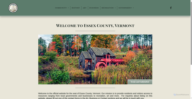 Security scan screenshot of https://essexcountyvermont.gov/