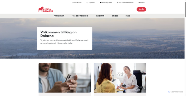Security scan screenshot of https://www.regiondalarna.se/