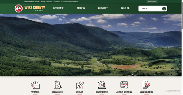 Security scan screenshot of https://www.wisecounty.org/