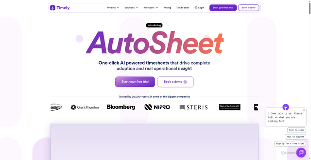 Security scan screenshot of https://timelyapp.com