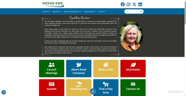 Security scan screenshot of http://www.hedgeend-tc.gov.uk