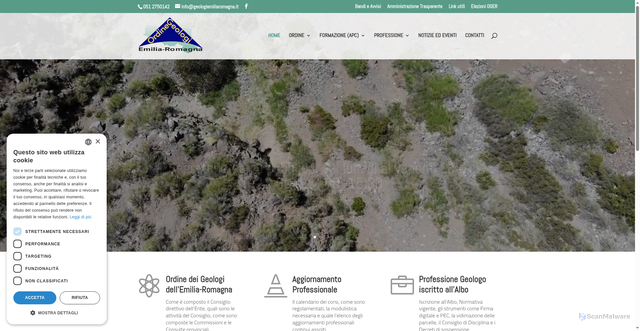 Security scan screenshot of https://www.geologiemiliaromagna.it/