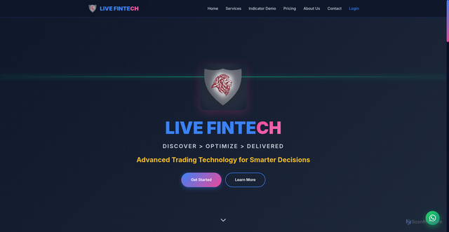 Security scan screenshot of https://livefintechalgo.com/index.html