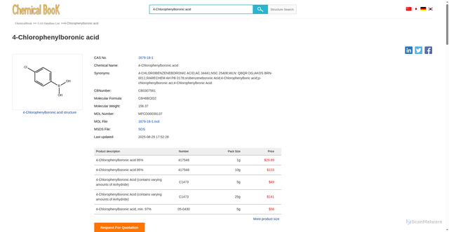 Security scan screenshot of https://zhaike-mkltlkfzc1.edgeone.dev/ChemicalProductProperty_EN_CB0307561.html