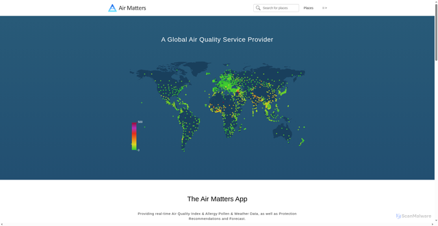 Security scan screenshot of https://air-matters.com