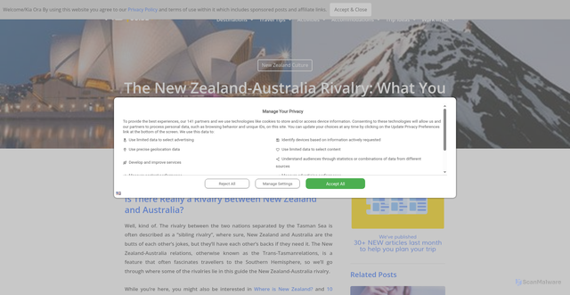 Security scan screenshot of https://nzpocketguide.com/the-new-zealand-australia-rivalry-what-you-need-to-know/