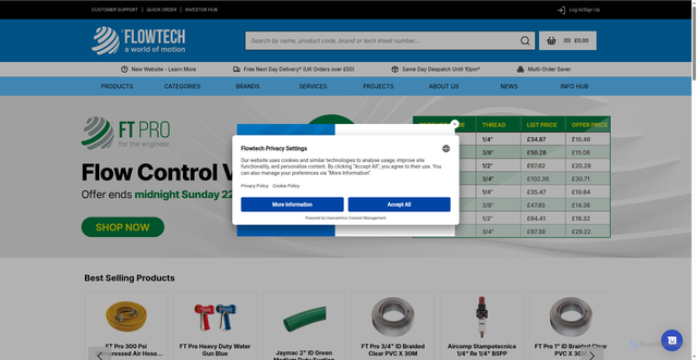 Security scan screenshot of https://flowtech.co.uk