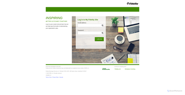 Security scan screenshot of https://www.myfidelitysite.com