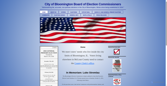 Security scan screenshot of https://bloomingtonelectionsil.gov/