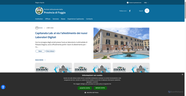 Security scan screenshot of https://www.provincia.foggia.it