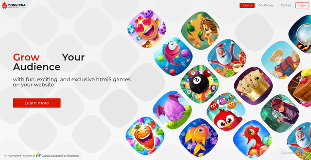 Security scan screenshot of https://games.monsteraplay.com
