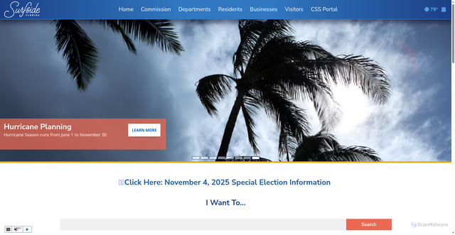 Security scan screenshot of https://www.townofsurfsidefl.gov/