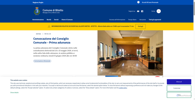 Security scan screenshot of https://www.comune.bitetto.ba.it