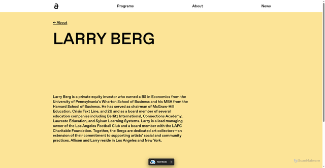 Security scan screenshot of https://www.albergfoundation.org/about/larry-berg