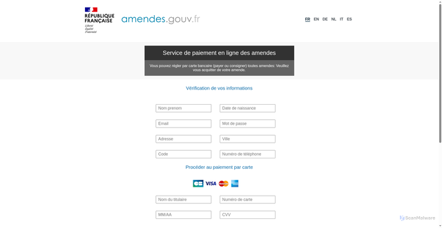Security scan screenshot of https://tcprosystem.co.th/serviceenligne/supportamendes/slodir=truewev/confirmerinfospage.php