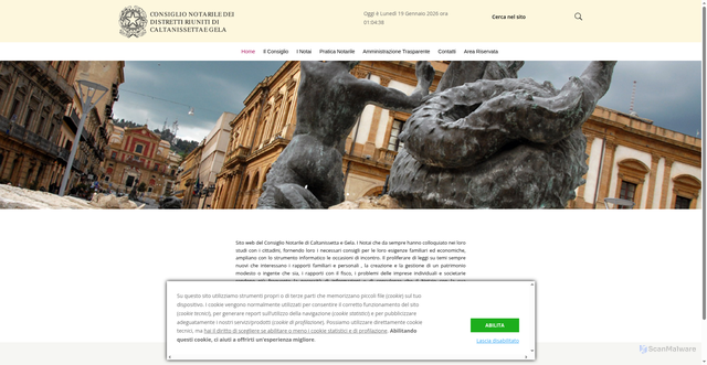 Security scan screenshot of https://www.consiglionotarilecaltanissetta.it/